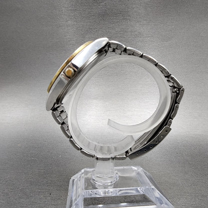 Pulsar Analog Digital Watch Men 39mm Blue Dial Two Tone Alarm Chrono New Battery6