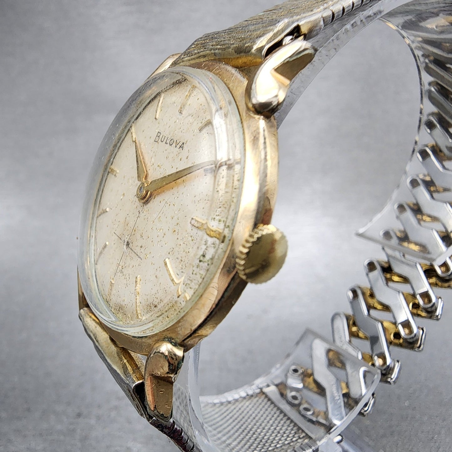 Bulova Watch Men 32mm Cream Dial Gold Tone Round Manual Wind 11AF NO BACK PARTS3