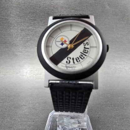 Bulova Steelers Watch Unisex 31mm White Dial Silver Tone Round 2FC22 New Battery5