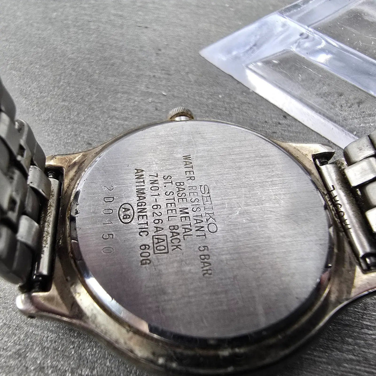 Seiko Avenue Watch Men 32 White Dial Two Tone Round 7N01-626A Bracelet PARTS10