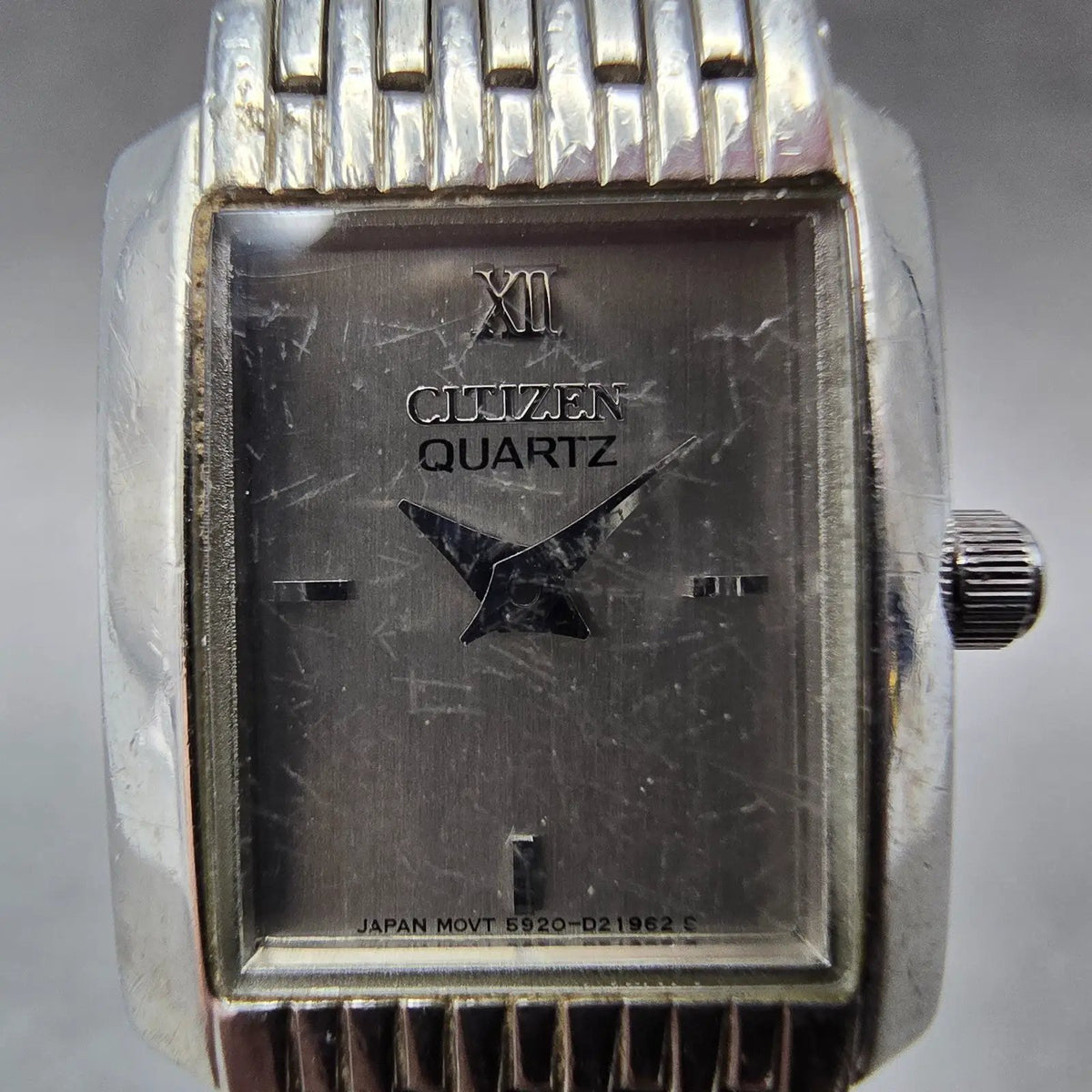 Citizen Tank Watch Women 17mm Silver Dial Silver 5920-S98624 New Battery VTG JP1