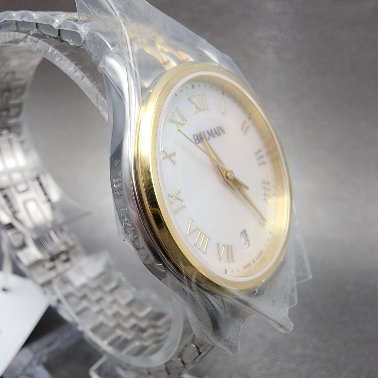 Balmain Beleganza Watch Women 32mm MOP Dial Two Tone Date Round Bracelet Works4