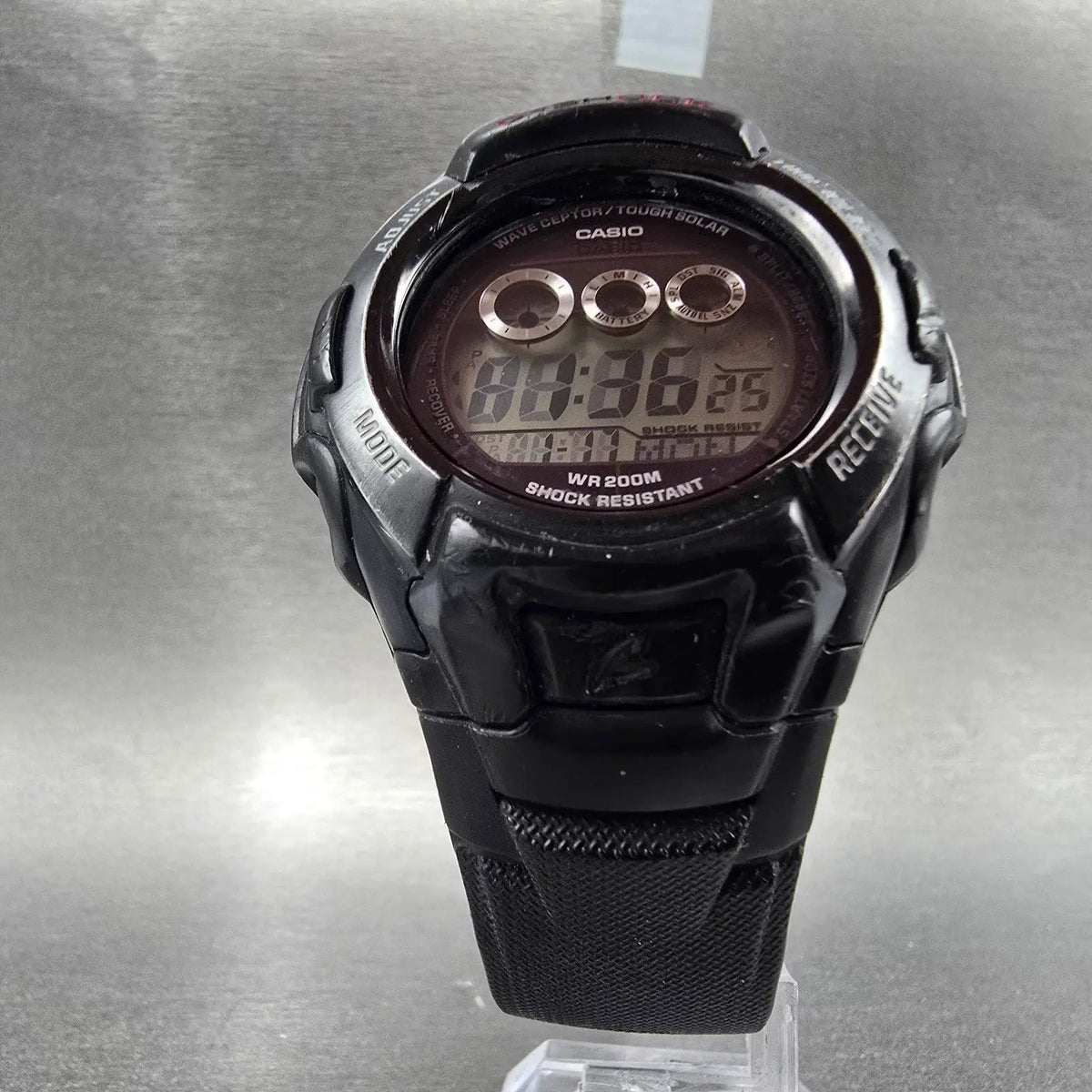 Casio G-Shock GW-530A Watch Men 46mm Black Alarm Chronograph Digital Works Solar5