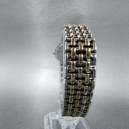 Seiko Exceline Watch Women 24mm Silver Dial Two Tone Round 7320-0410 New Battery