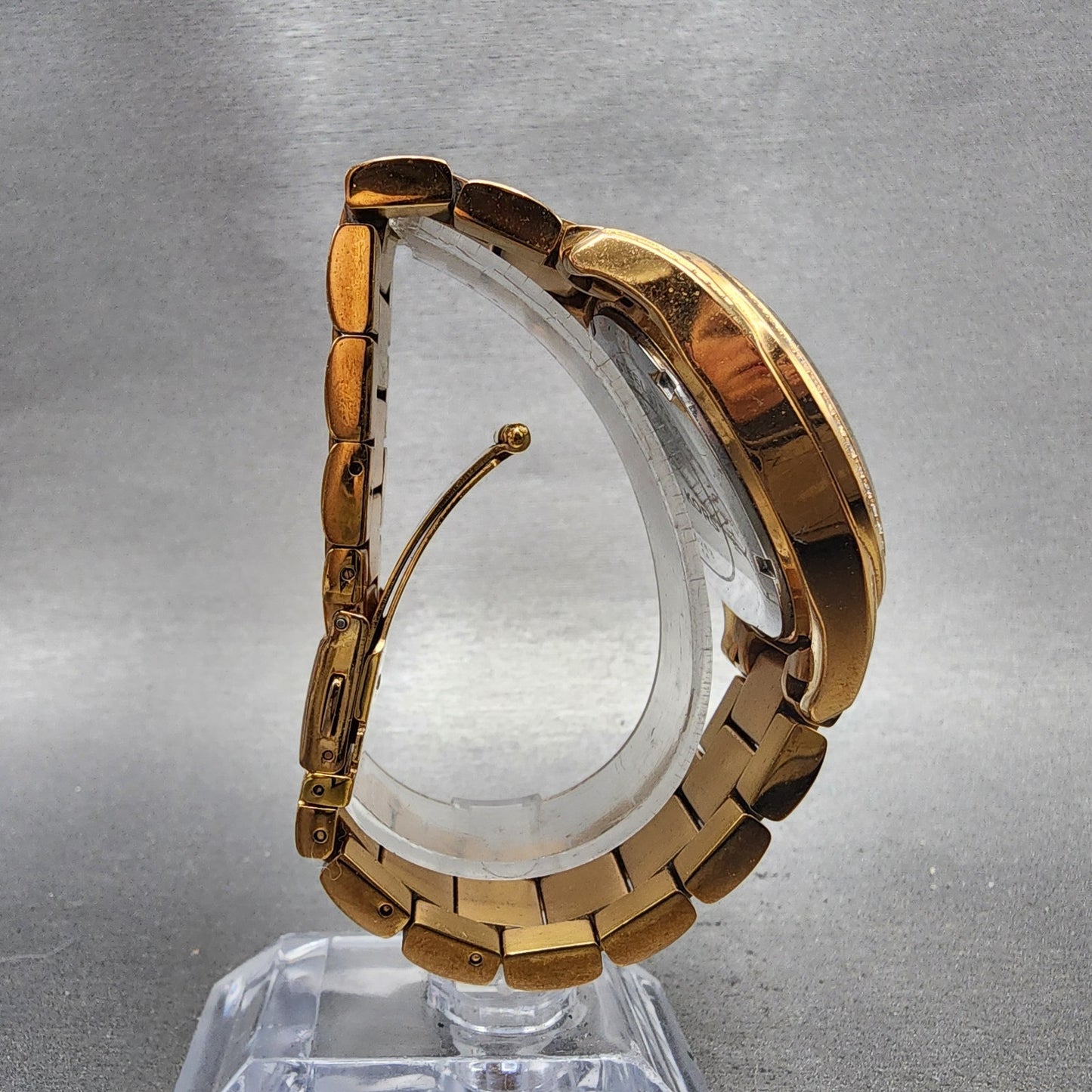 Michael Kors Blair Chronograph Watch Women 40mm Rose Dial Gold Tone Date New Bat8