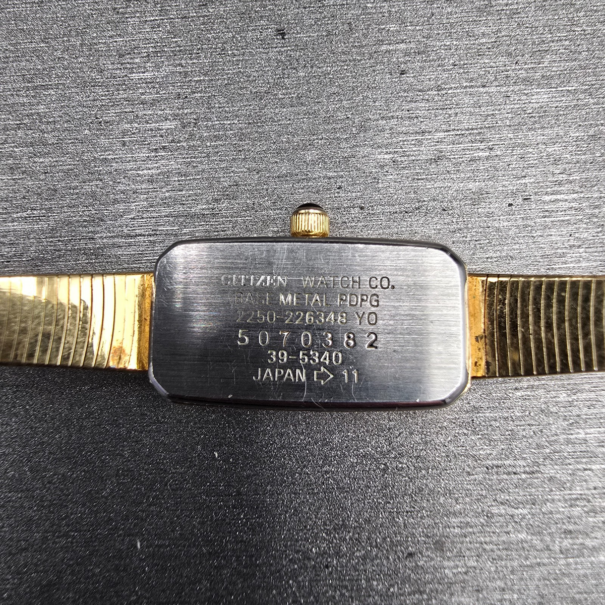 Citizen CQ Tank Watch Women 12mm Brown Dial Gold Diamonds 2250-226348 New Batt10
