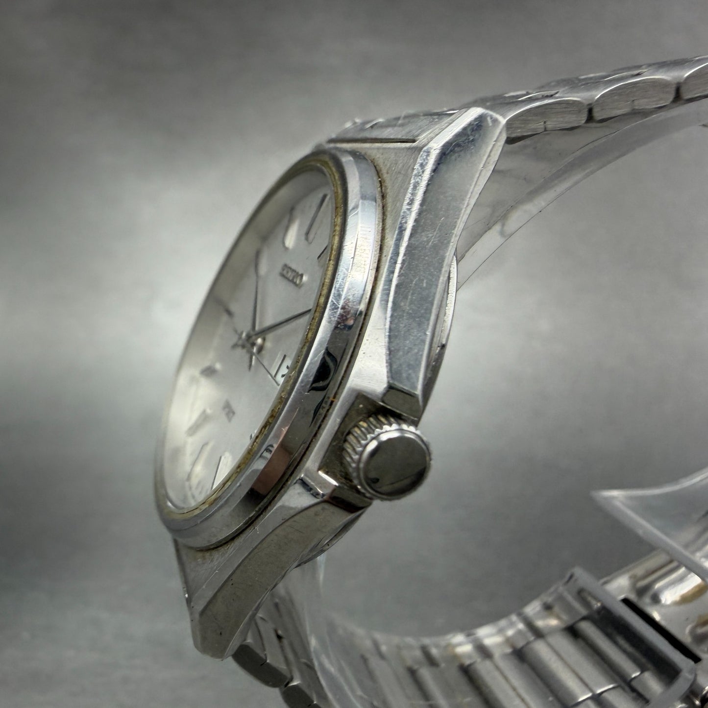 Seiko Spirit Watch Men 35mm Silver Dial Silver Tone 7N48-7000 Daydate New Batt2
