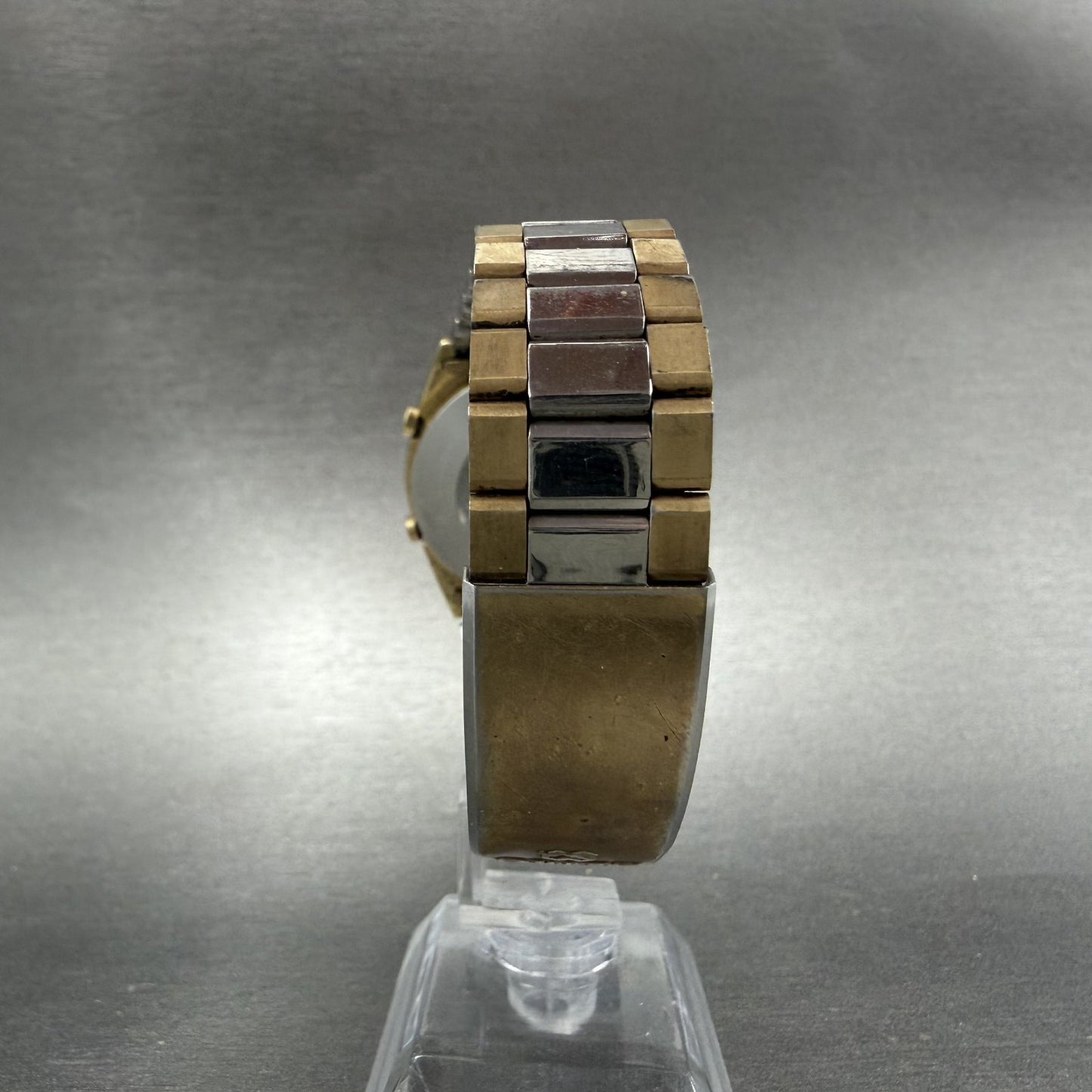 Seiko Digital Watch Men 35mm Two Tone Daydate Timer Vintage A128-5010 PARTS8