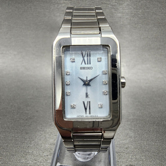 Seiko Lukia Tank Watch Women 20mm Gray Dial Stainless Steel Rectangle New Batt0