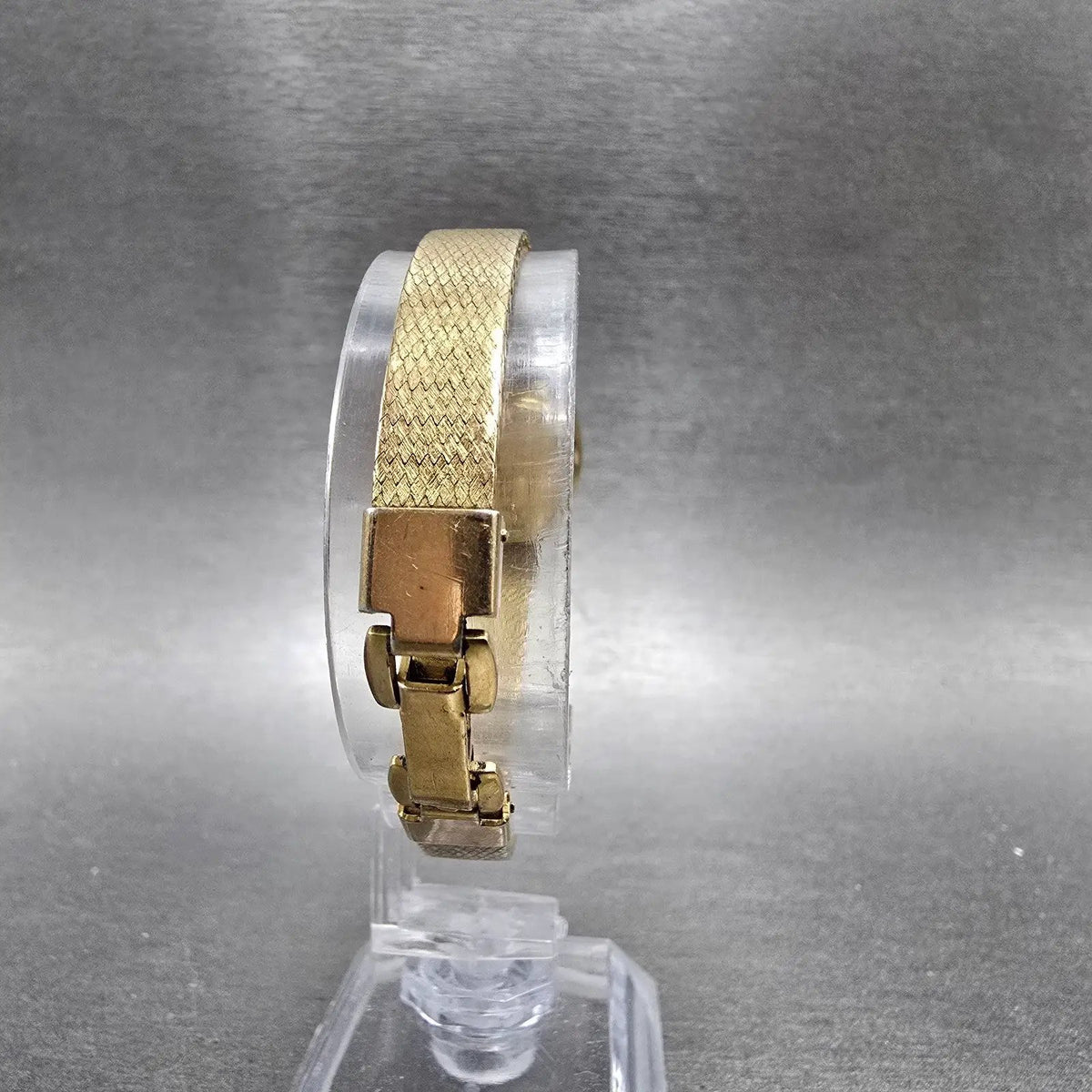 Bulova Accutron Watch Women 18mm Champagne Dial Gold Tone Rectangle PARTS8