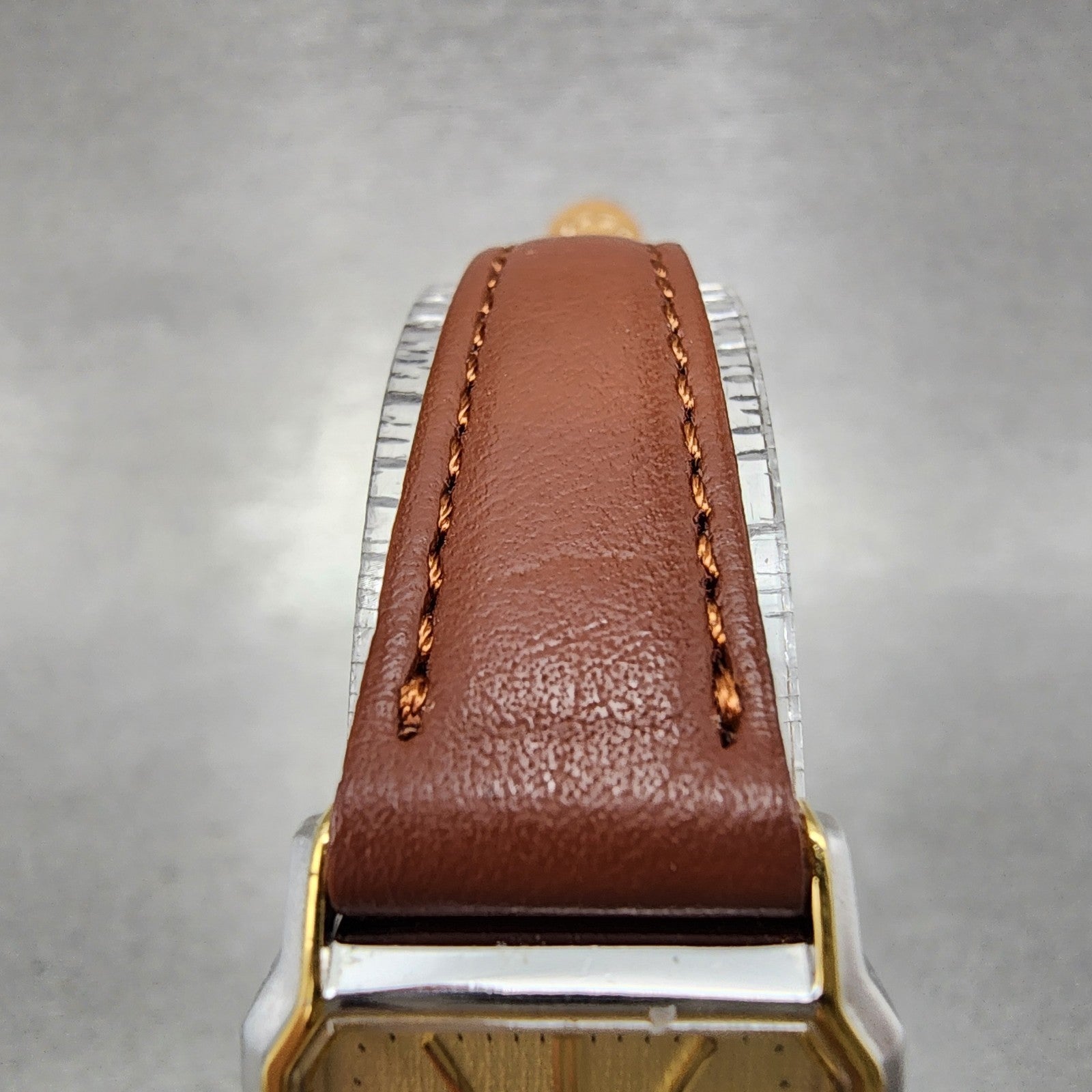 Orient Tank Watch Women 19mm Cream Dial Two Tone Rectangle J6521240 CS New Batt4
