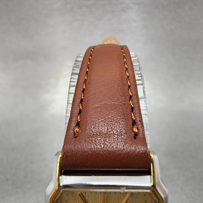 Orient Tank Watch Women 19mm Cream Dial Two Tone Rectangle J6521240 CS New Batt4