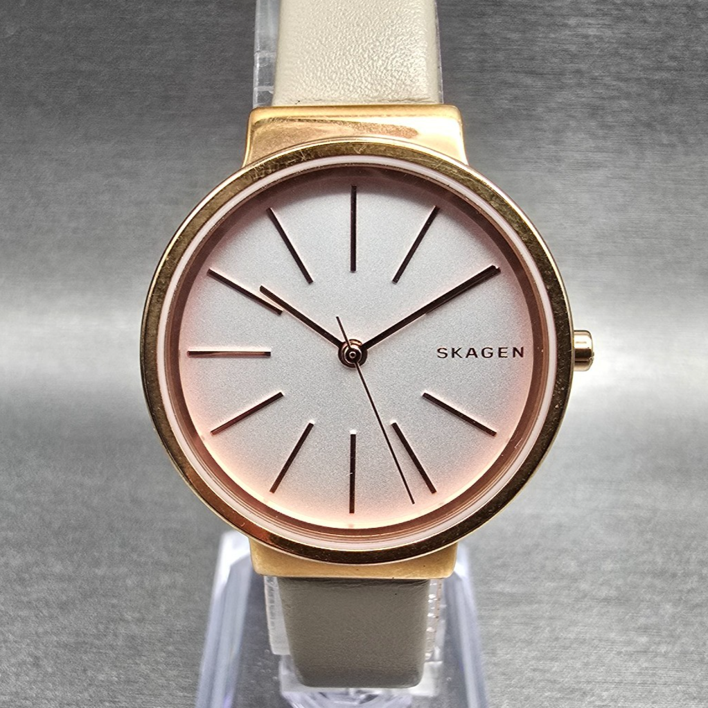 Skagen Ancher Watch Women 30mm White Dial Rose Gold Round SKW2481 New Battery0