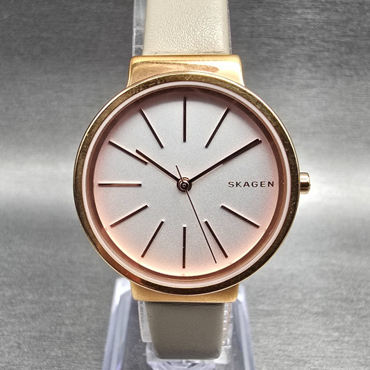 Skagen Ancher Watch Women 30mm White Dial Rose Gold Round SKW2481 New Battery0