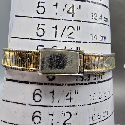 Elgin Watch Women 16mm Silver Dial Gold Tone Oval Crystal Accents New Battery10