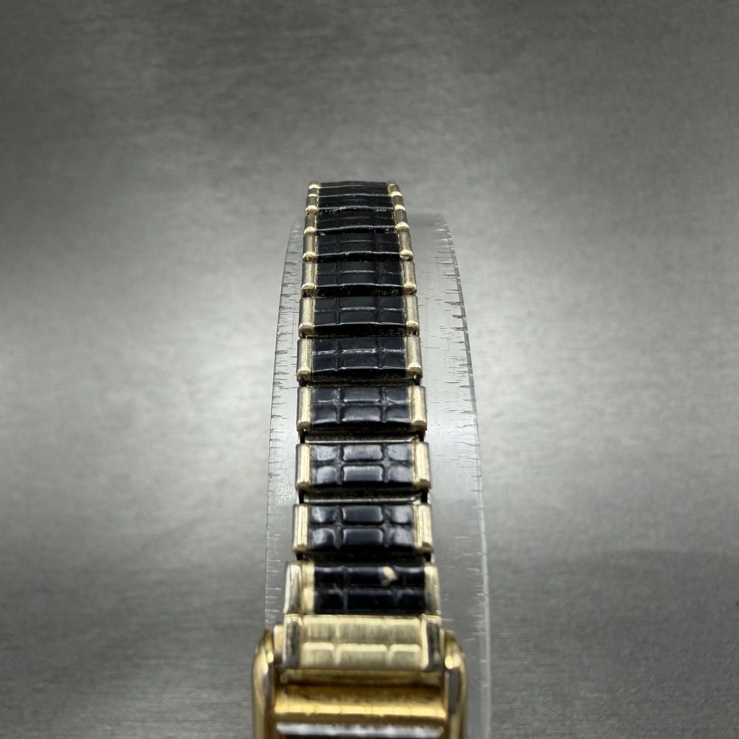 Seiko Tank Watch Women 13mm Black Dial Gold & Black Tone 2E20-5120 New Battery4