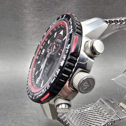 Citizen Skyhawk Red Arrows Watch Men 45mm Black Dial Steel Red Eco-Drive Works3