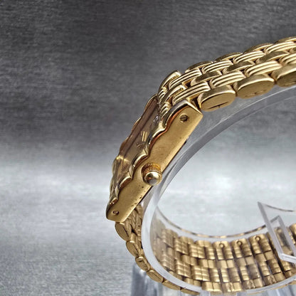 Bulova Tank Watch Women 14mm Gold Dial Gold Tone Rectangle 97P13 New Battery2