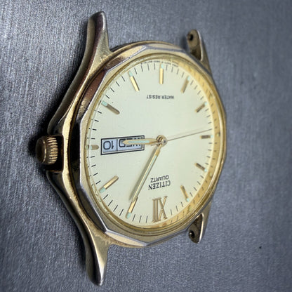 Citizen Watch Men 34mm Champagne Dial Gold Tone Daydate 5500-S24485 PARTS6