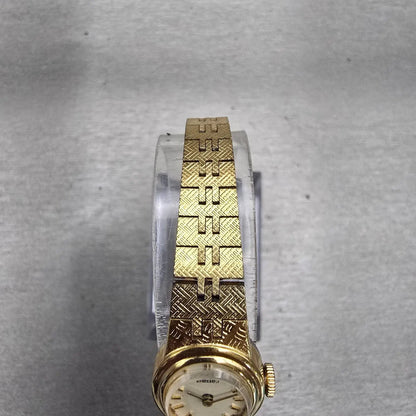 Seiko Watch Women 17mm Cream Dial Gold Tone Oval 1100-5310 Manual Wind Works VTG4