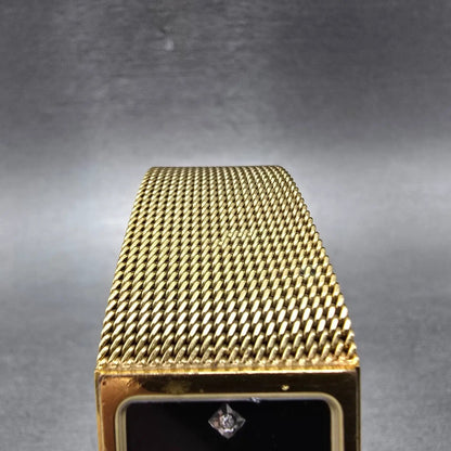 Wittnauer Watch Men 23mm Black Dial Gold Tone Rectangle SO2360 9782 New Battery4