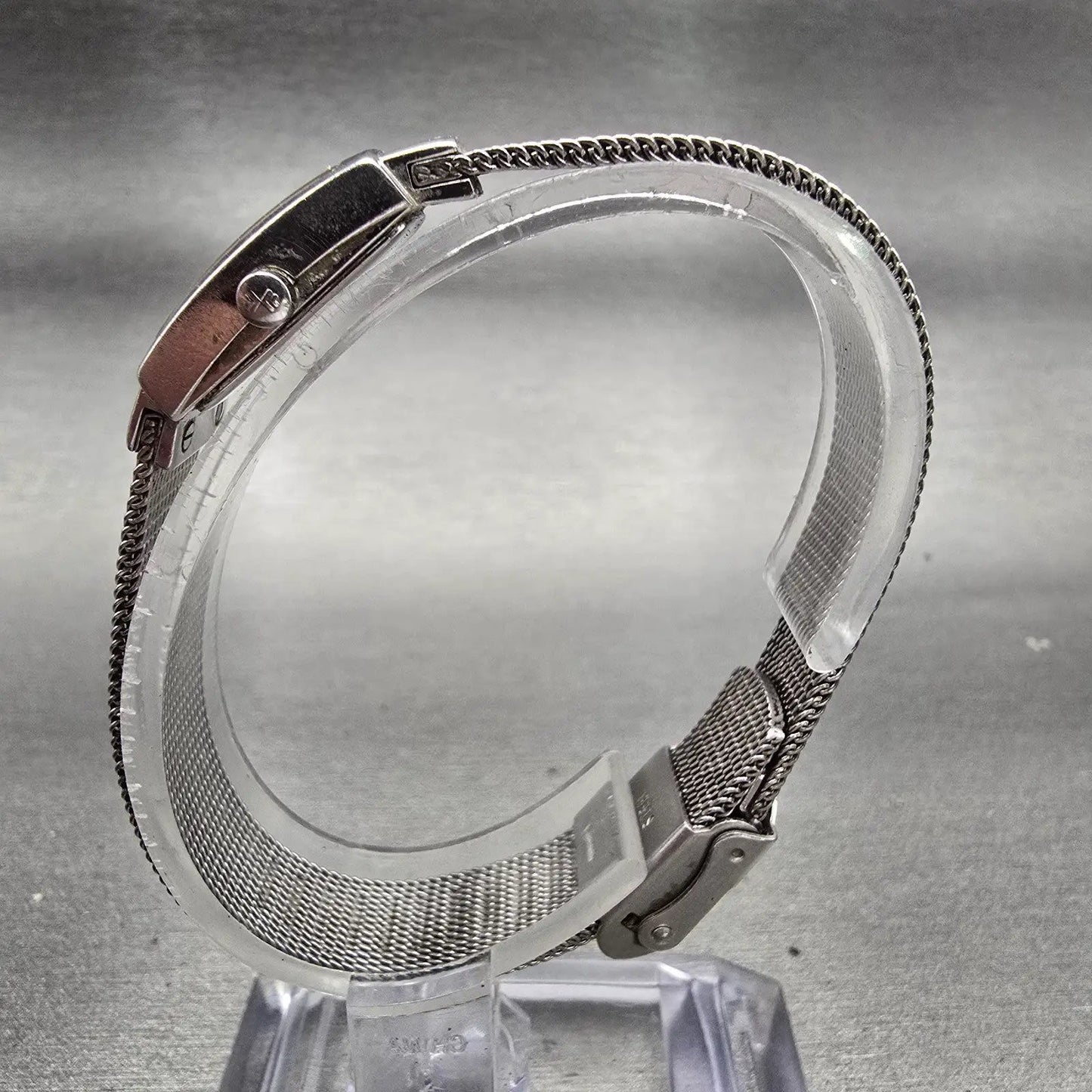Skagen Denmark Watch Women 15mm Silver Dial Silver Tone Rectangle 490SGS New Bat6