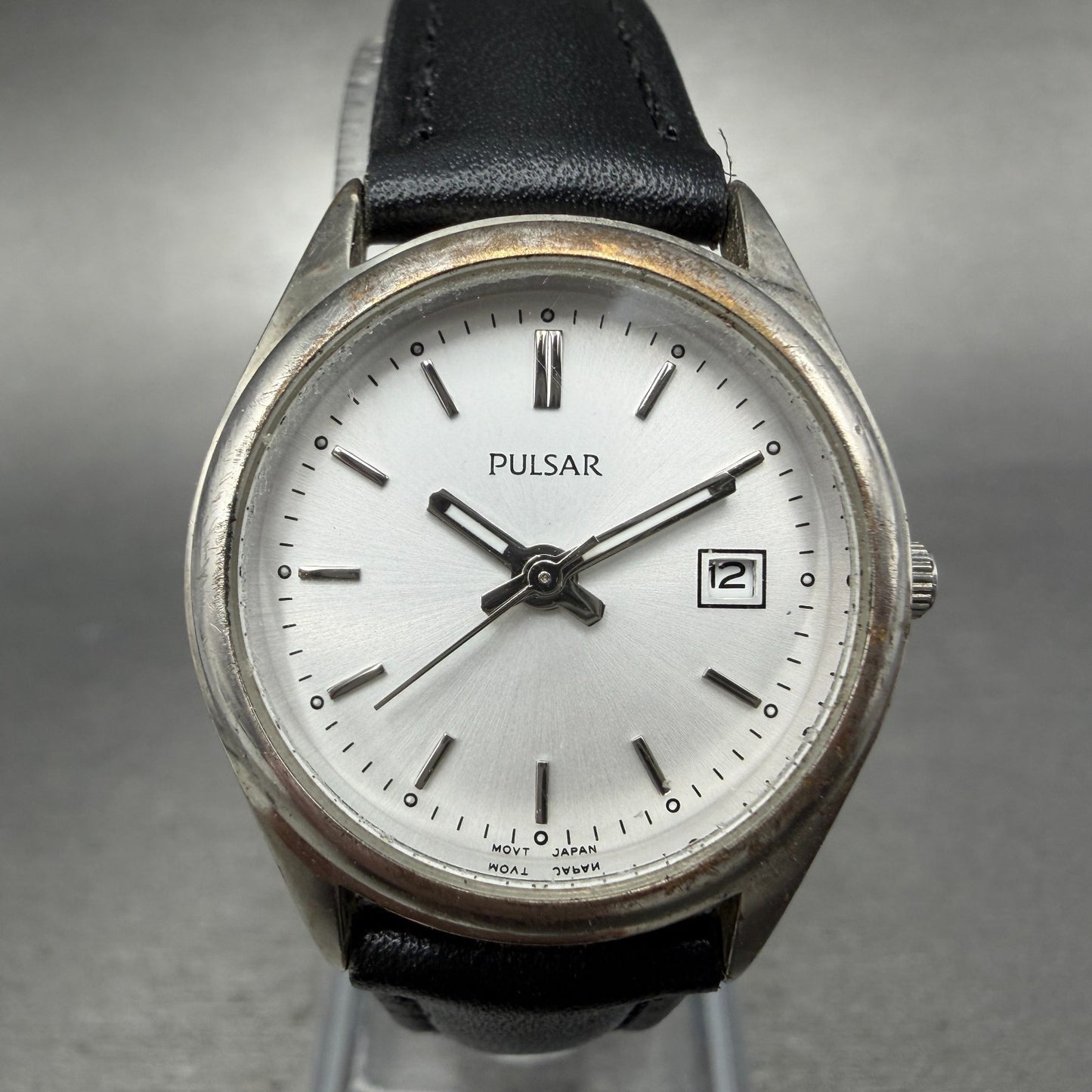 Pulsar Watch Women 26mm Silver Dial Silver Tone Date Round VX82-X349 New Battery0