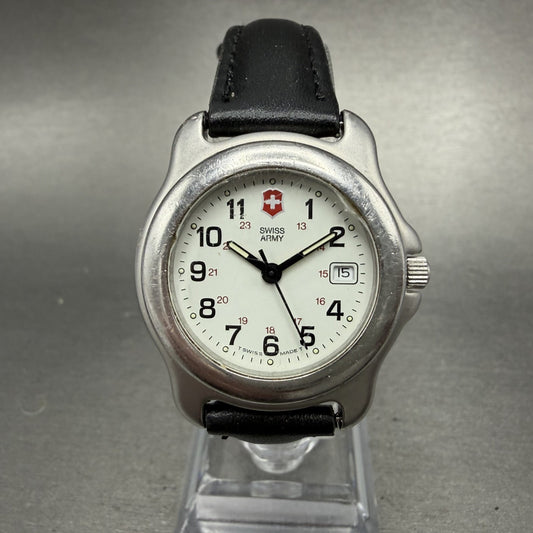 Victorinox Swiss Army Officer Watch Women 30mm White Dial Silver Date Runs BN1230