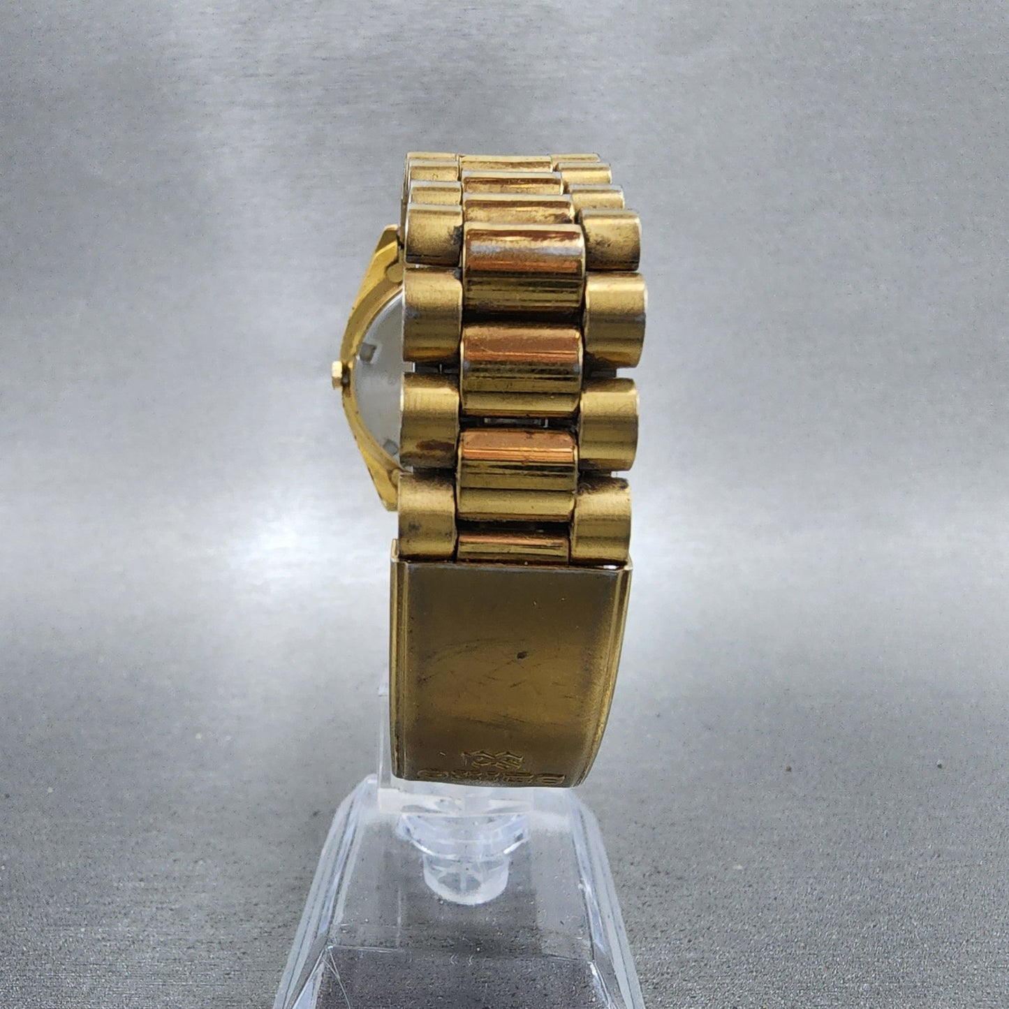 Seiko SQ President Watch Men 36mm Black Dial Gold Tone 5Y238A60 New Battery7