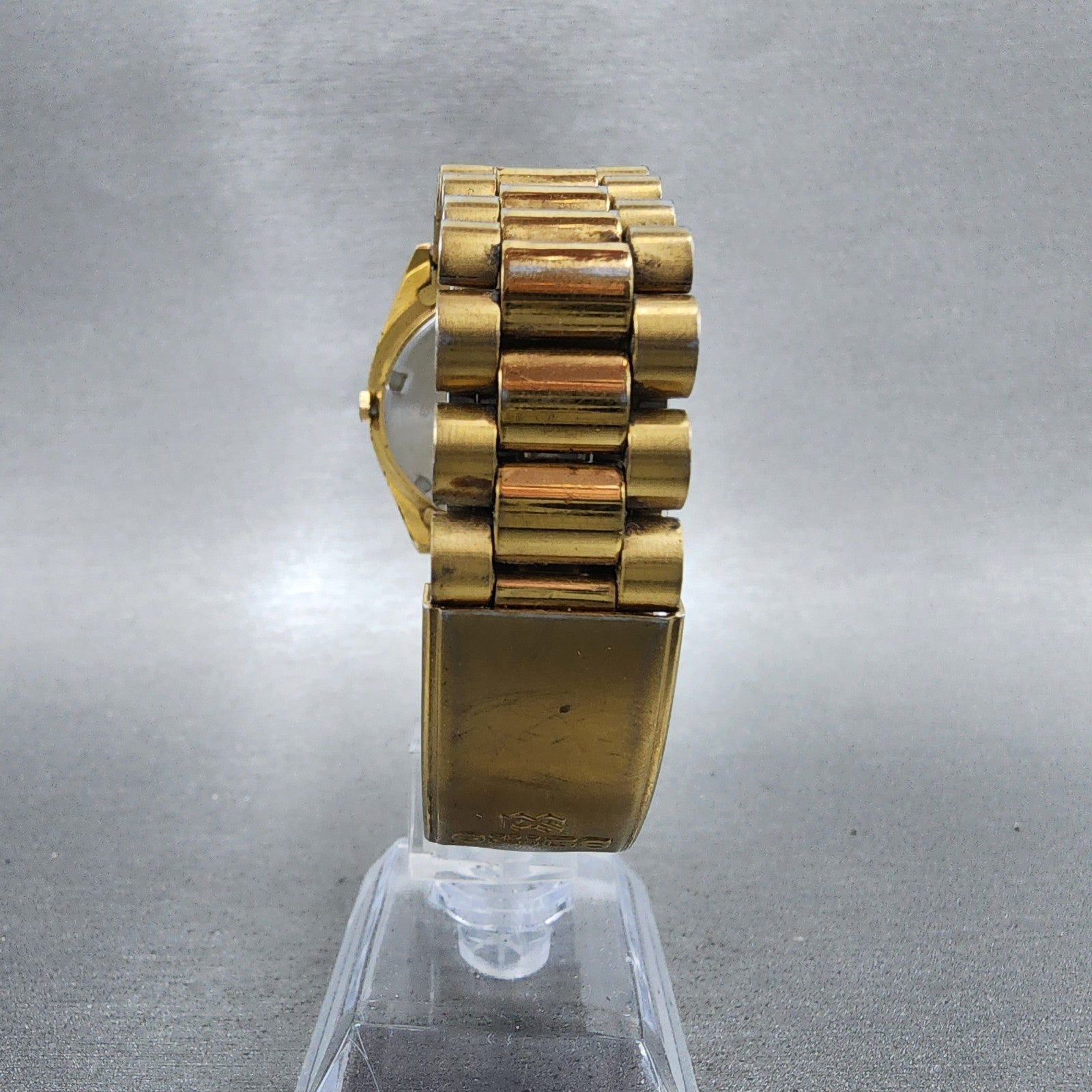 Seiko SQ President Watch Men 36mm Black Dial Gold Tone 5Y238A60 New Battery7