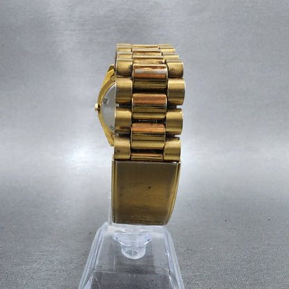 Seiko SQ President Watch Men 36mm Black Dial Gold Tone 5Y238A60 New Battery7