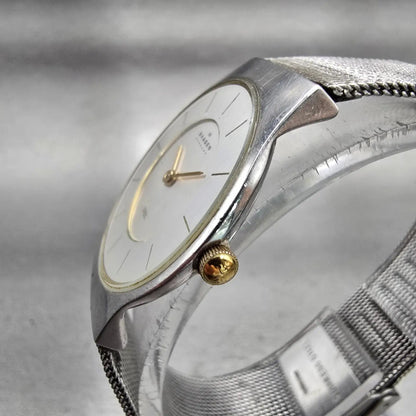 Skagen Slimline Watch Women 28mm Silver Dial Silver Tone Round 233SGSC New Batt2
