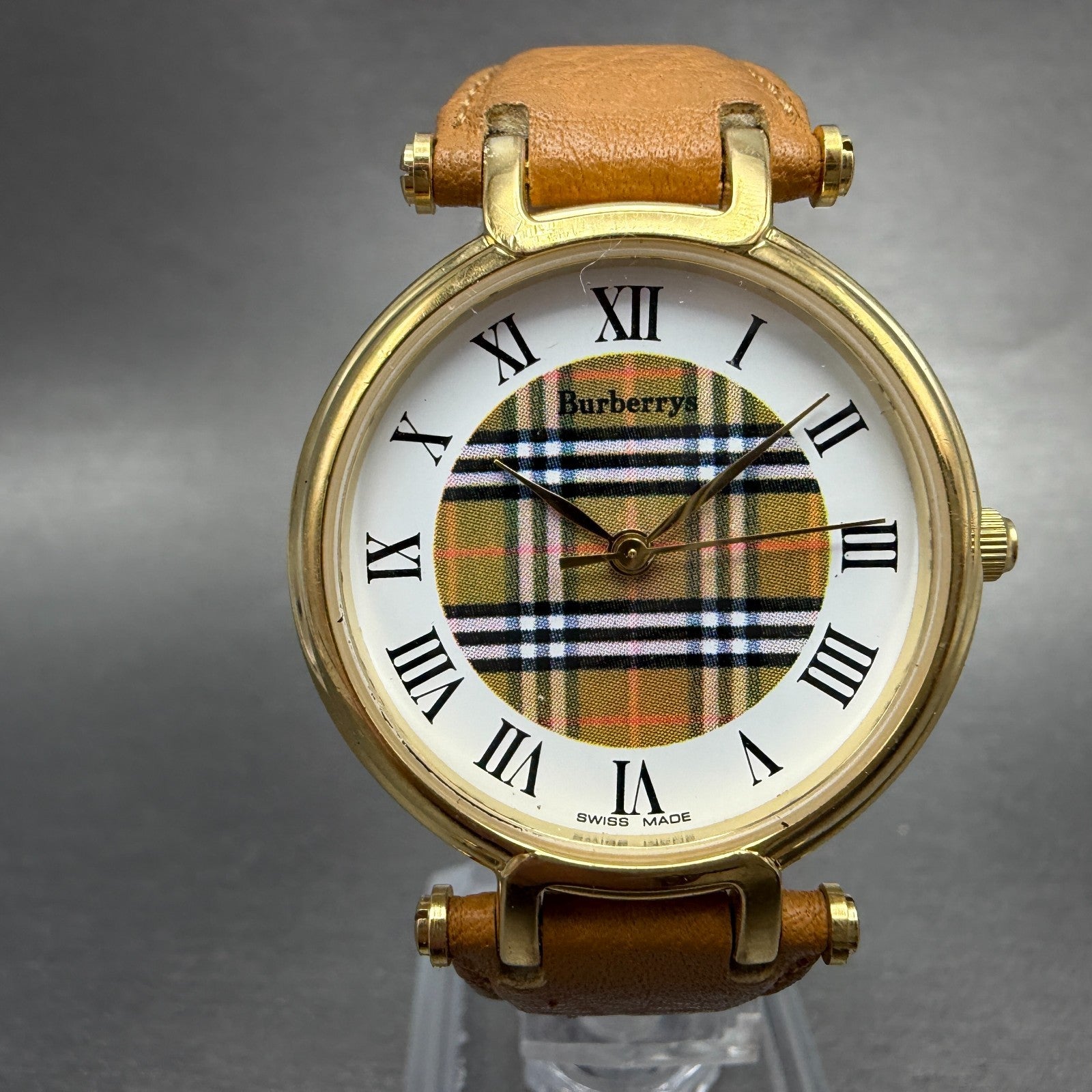 Burberry Watch Men 32mm White Dial Gold Tone Round 11200G New Battery0