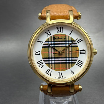 Burberry Watch Men 32mm White Dial Gold Tone Round 11200G New Battery0
