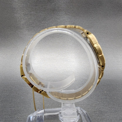 Seiko Watch Women 19mm Gold Dial Gold Tone Oval 14008519 New Battery10