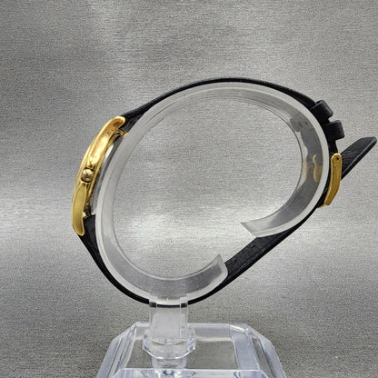 Movado Muesum Watch Women 28mm Black Dial Gold Tone Round 87D1823 New Battery6