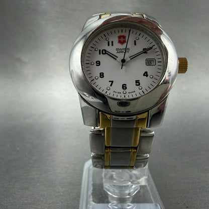 Swiss Army Peak Watch Women 30mm White Dial Two Tone Date Round Victorinox PARTS6