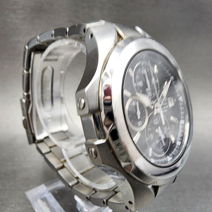 Seiko Coutura Chronograph Watch Men 43mm Black Dial Steel Date Round New Batt