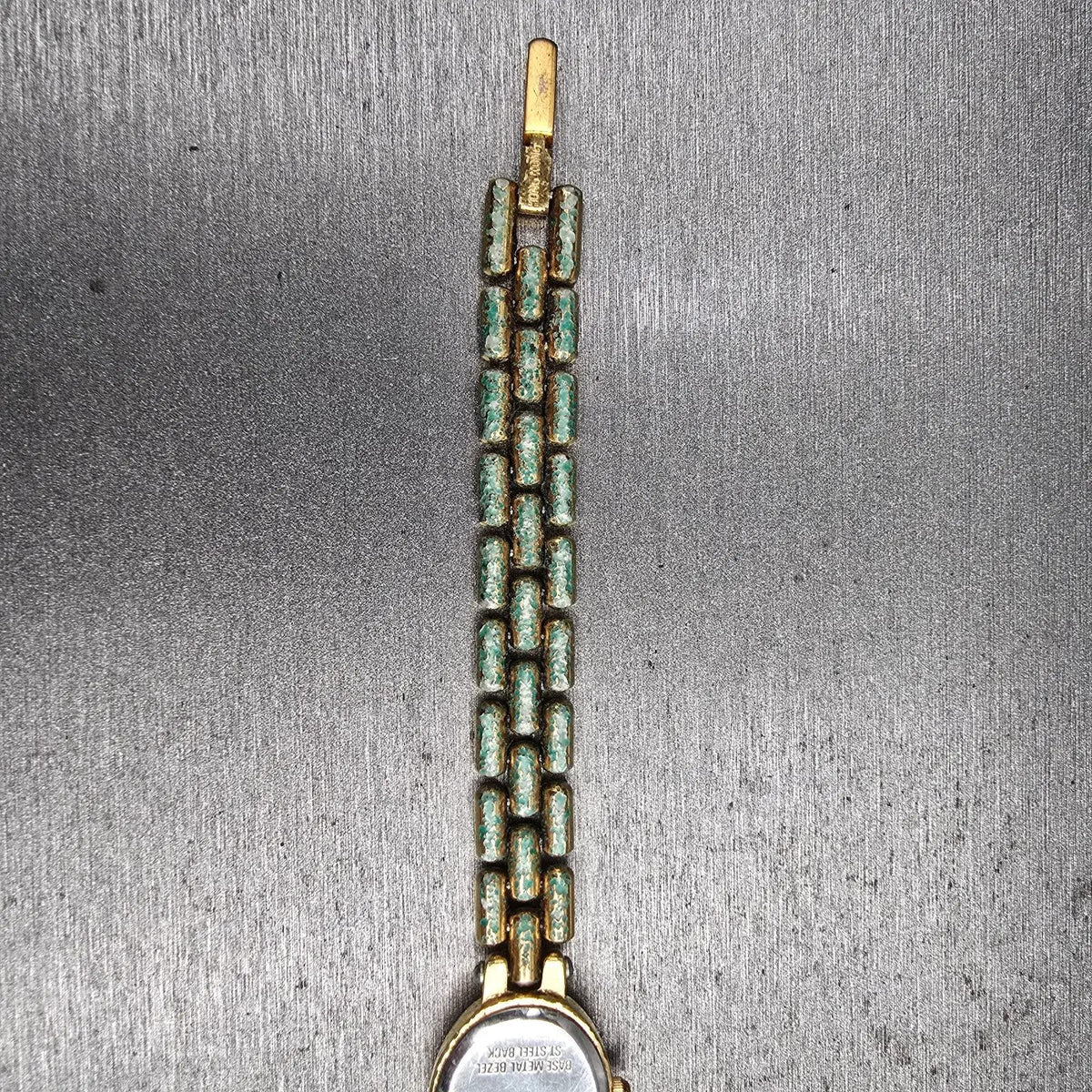 Bulova Watch Women 16mm Black Dial Gold Tone Oval 92F12 New Battery Diamonds VTG10