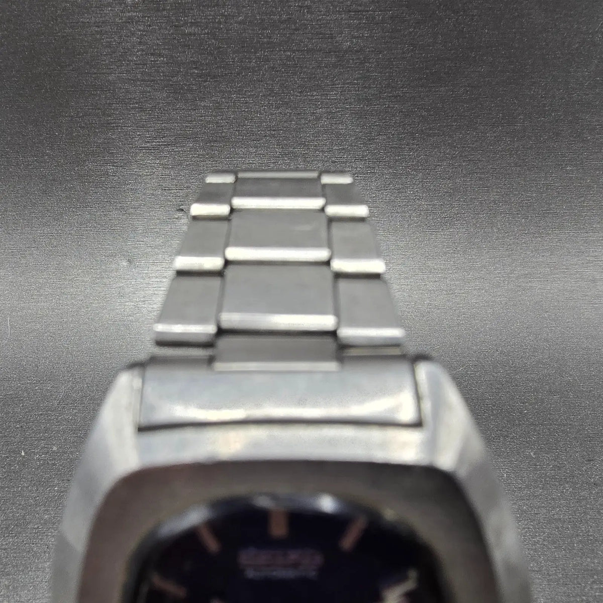 Seiko Automatic Watch Men 37mm Blue Dial Silver Daydate 7009-5059 Oval Runs VTG4