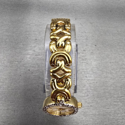 Bulova Watch Women 19mm White Dial Gold Tone Diamond Round 98R38 New Battery4