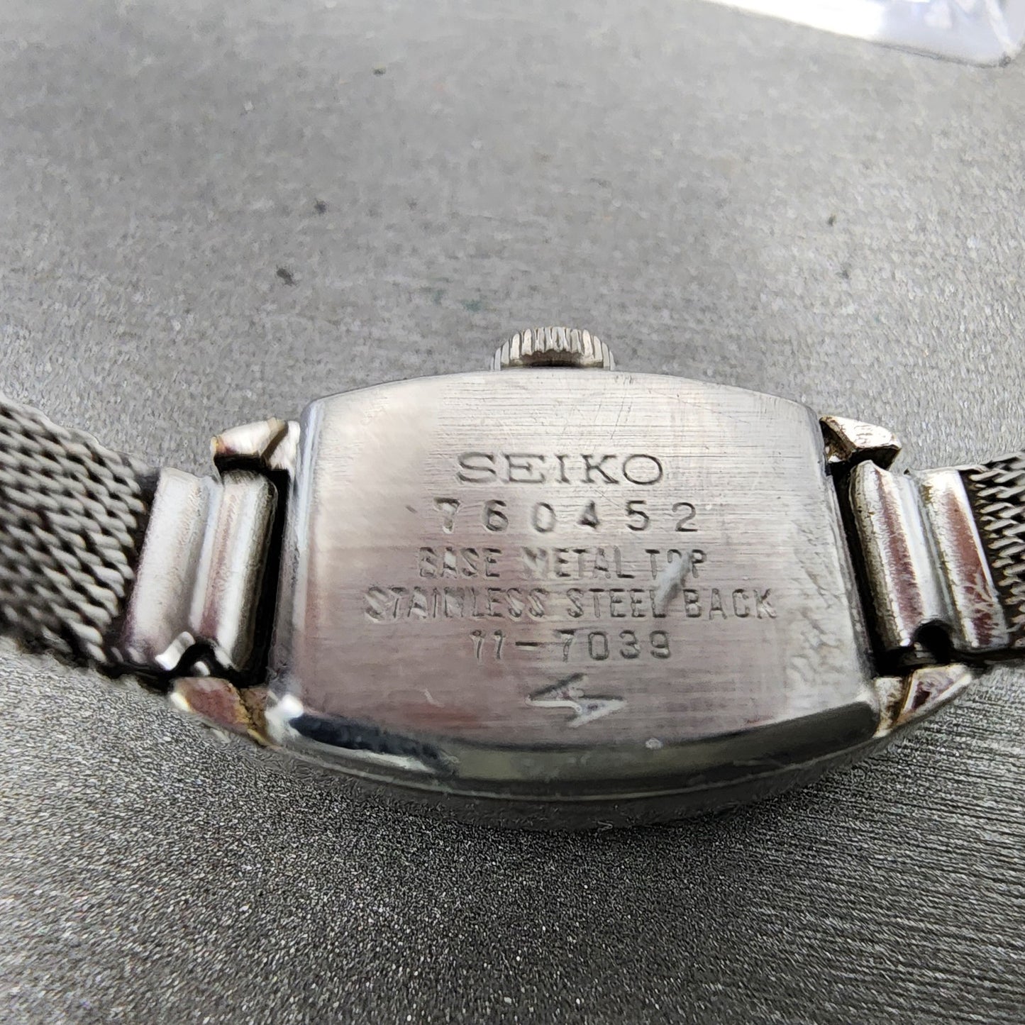 Seiko Watch Women 15mm Blue Dial Silver Tone Manual Wind Rectangle 11 Runs9