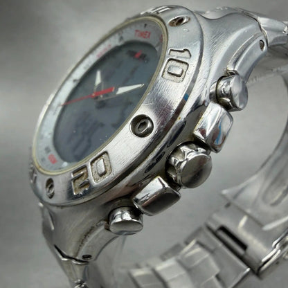 Timex Expedition Watch Men 42mm Steel Ana Digi Alarm Chrono Round T56371 NewBatt2