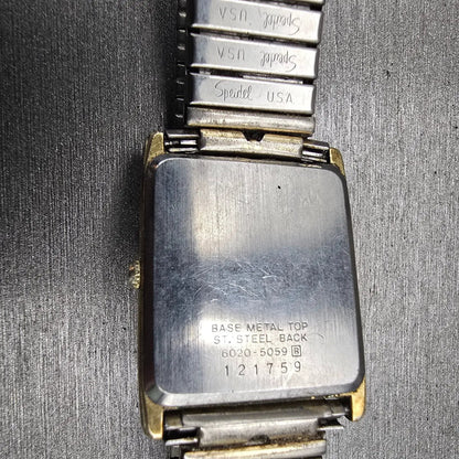 Seiko Lassale Watch Men 25mm Gold Dial Gold Tone VTG 6020-5059 New Battery READ10