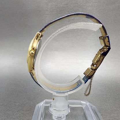 Seiko watch Women 18mm Gold Dial Gold Tone Oval V4015310 New Battery Vintage6