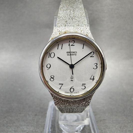 Seiko Watch Women 23mm Silver Dial Silver Tone Round 43010010 New Battery0