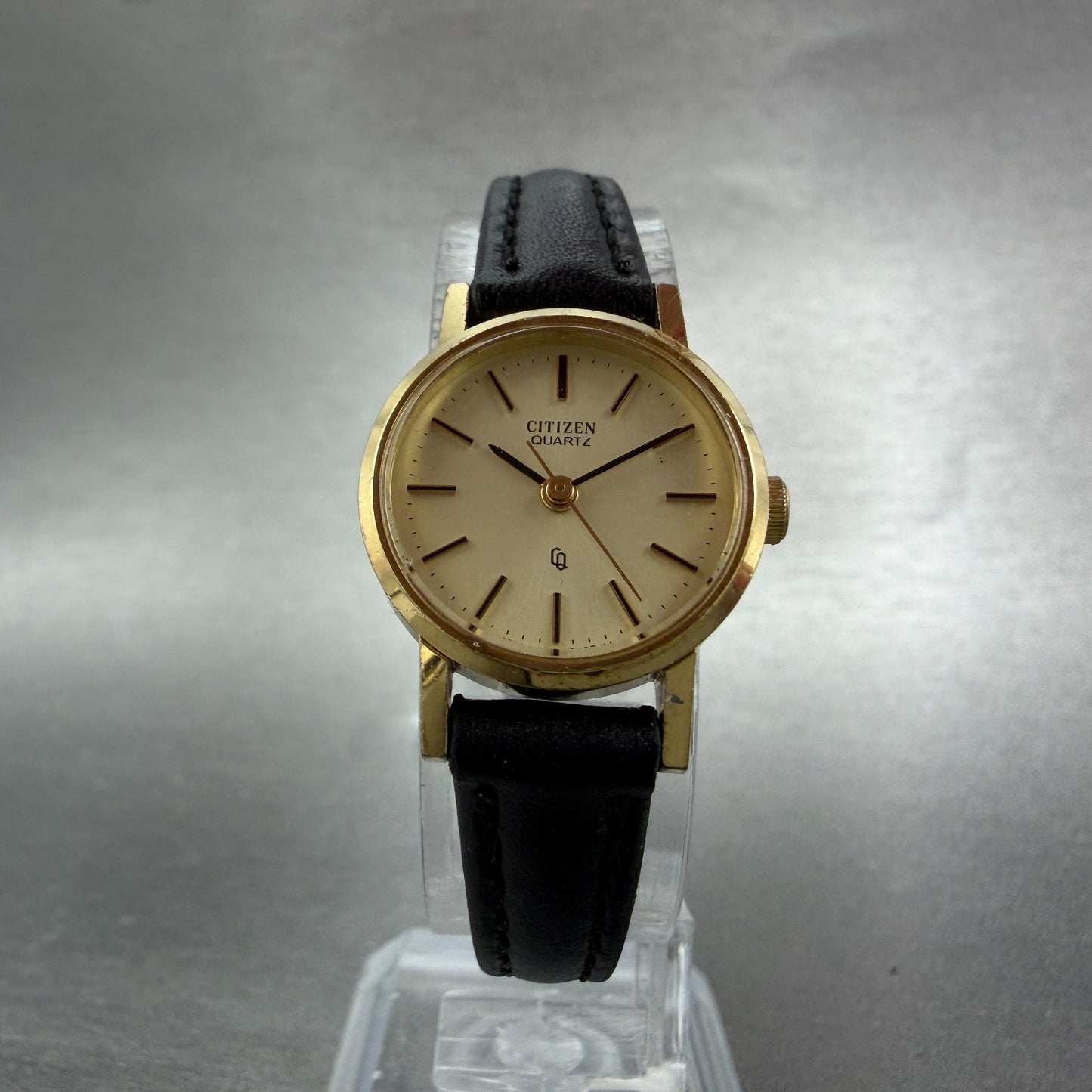 Citizen CQ Watch Women 20mm Champagne Dial Gold Tone Round 4-105923 New Battery5