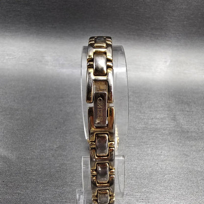 Seiko Watch Women 17mm Gold Dial Gold Tone Oval 1N01-0CS0 New Battery Vintage JP7