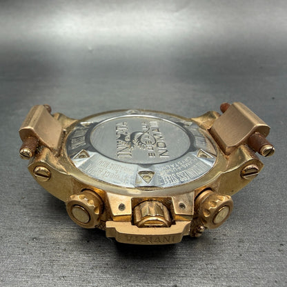 Invicta Sub Aqua Noma III Chrono Watch Men 50mm Brown Dial Rose Gold Date Newbat9