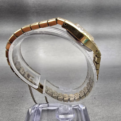Seiko Watch Women 17mm Gold Dial Gold Tone Round 11-0639 Manual Wind Works VTG8